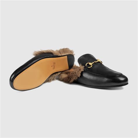 gucci men's princetown black leather mules slipper|princetown horsebit detailed leather slippers.